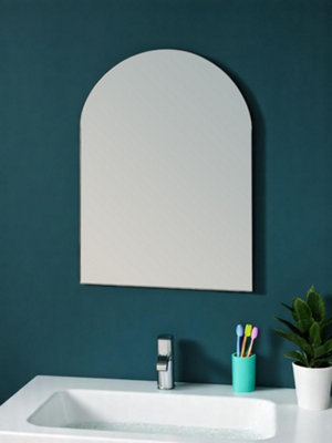 Showerdrape Hampton Arched Oval Wall Mounted Frameless Bathroom Mirror 60 x 45cm