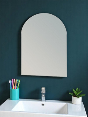 Showerdrape Hampton Arched Oval Wall Mounted Frameless Bathroom Mirror 70 x 50cm