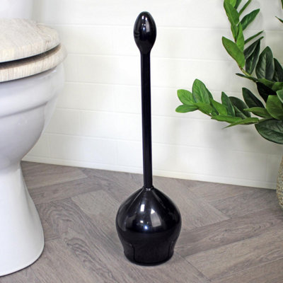 Showerdrape Hatch Black Toilet Brush Holder