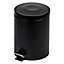 Showerdrape Hex Black Embossed Soft Close Steel Bathroom Pedal Bin, 5L