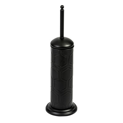 Showerdrape Hex Black Toilet Brush & Holder Embossed Steel Price Comparisons | Compare The Build