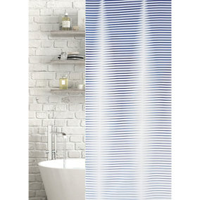Showerdrape Horizon Blue Shower Curtain Polyester (L)1800mm