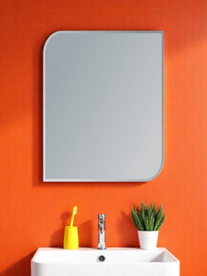 Showerdrape Islington Rectangular Wall Mounted Frameless Bevelled Edge Bathroom Mirror 60 x 45cm