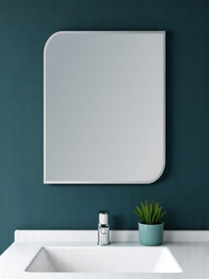 Showerdrape Islington Rectangular Wall Mounted Frameless Bevelled Edge Bathroom Mirror 70 x 50cm