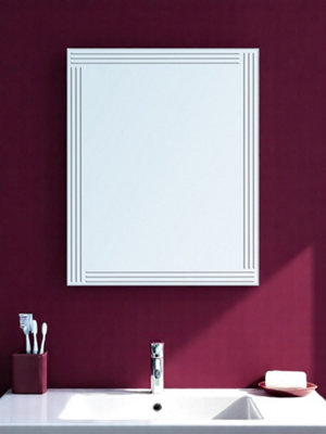 Showerdrape Kensington Rectangular Wall Mounted Frameless Diamond Cut Bathroom Mirror 60 x 45cm
