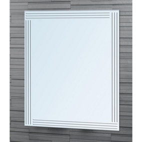 Showerdrape Kensington Rectangular Wall Mounted Frameless Diamond Cut Bathroom Mirror 60 x 45cm