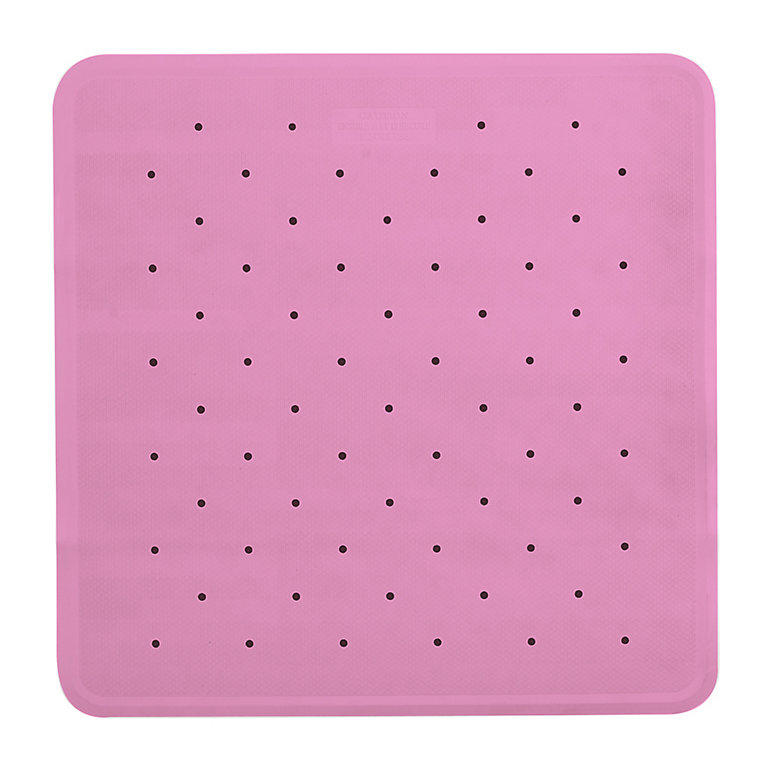 Showerdrape Large Pink Anti-slip Shower Mat (L)530mm (W)530mm | DIY at B&Q