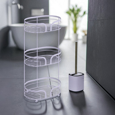 Showerdrape Lilac Bathroom Accessory Set Floor Caddy with Toilet Brush ...