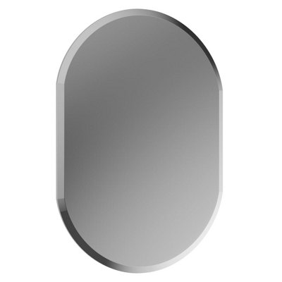 Showerdrape Lincoln Oval Wall Mounted Frameless Bevelled Edge Bathroom Mirror 70 x 50cm