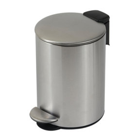 Showerdrape Luna Soft Close Stainless Steel Satin Bathroom Pedal Bin, 3L