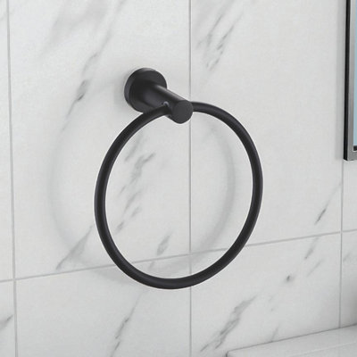 Showerdrape Modernity Black Stainless Steel Wall Mounted Towel Ring