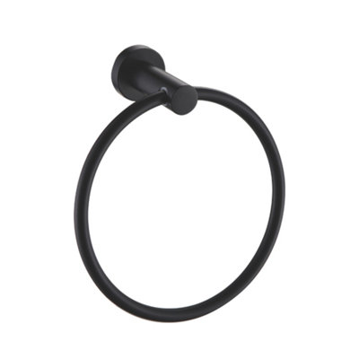 Showerdrape Modernity Black Stainless Steel Wall Mounted Towel Ring