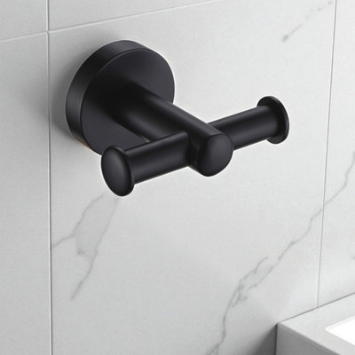 Showerdrape Modernity Black Steel Wall Mounted Robe Hook
