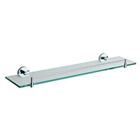 Showerdrape Modernity Rust Proof Stainless Steel Chrome and Glass Vanity Shelf Wall Mounted