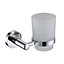 Showerdrape Modernity Rust Proof  Stainless Steel  Chrome and Glass Wall Mounted Toothbrush Holder