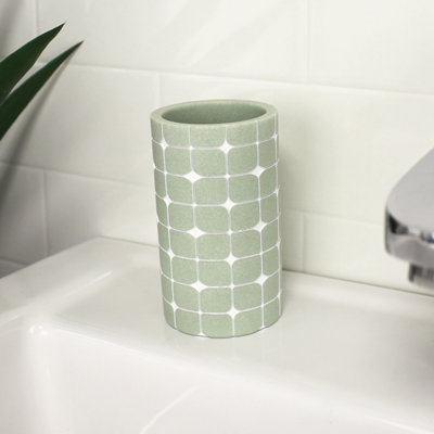 Showerdrape Mosaica Pistachio Resin Freestanding Tumbler