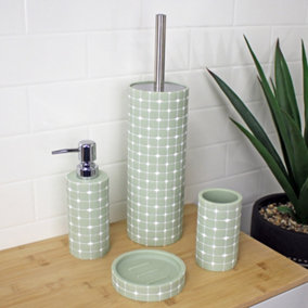 Showerdrape Mosaica Set of 4 Bathroom Accessory Set Pistachio Resin