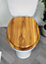 Showerdrape Norfolk Antique Pine and Chrome Toilet Seat Soft Close