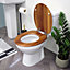 Showerdrape Norfolk Antique Pine and Chrome Toilet Seat Soft Close