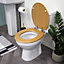 Showerdrape Norfolk Beech and Chrome Toilet Seat Soft Close
