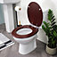 Showerdrape Norfolk Mahogany and Chrome Toilet Seat Soft Close