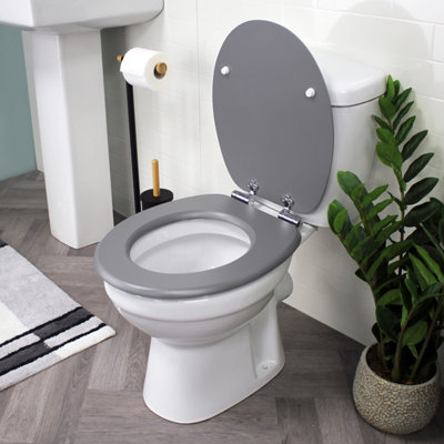 Showerdrape Norfolk Soft Close Grey Wooden Toilet Seat