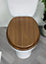 Showerdrape Norfolk Walnut and Chrome Toilet Seat Soft Close