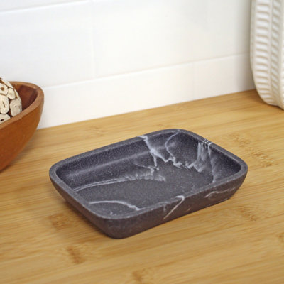 Showerdrape Octavia Grey Marble & Chrome Soap Dish