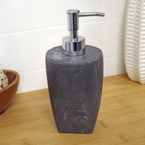 Showerdrape Octavia Grey Resin Freestanding Liquid Soap Dispenser