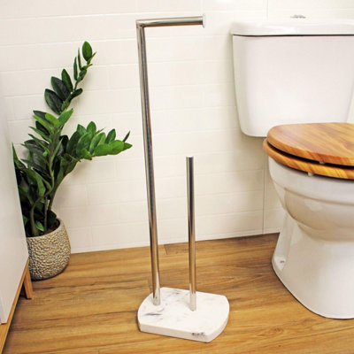 Showerdrape Octavia White Marble & Chrome Toilet Roll Holder & Spare Paper Holder Combination Price Comparisons | Compare The Build