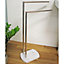 Showerdrape Octavia White Marble Resin Towel Stand Freestanding (W)470mm