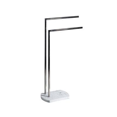 Showerdrape Octavia White Marble Resin Towel Stand Freestanding (W)470mm - 3