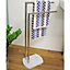 Showerdrape Octavia White Marble Resin Towel Stand Freestanding (W)470mm