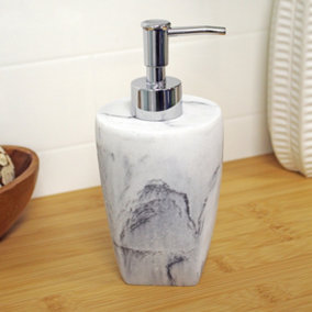 Showerdrape Octavia White Resin Freestanding Liquid Soap Dispenser