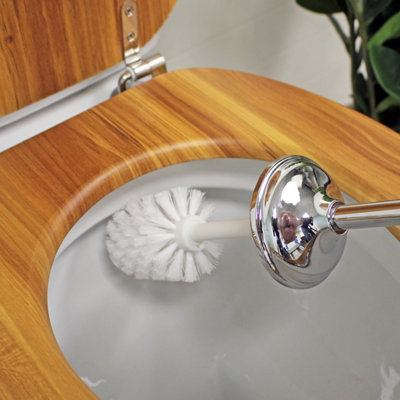 Showerdrape Opera Ceramic Chrome Toilet Brush & Holder Freestanding