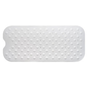 Showerdrape Orbit White Extra Long Anti Slip Bath Mat 90cm x 40cm