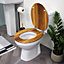 Showerdrape Oxford Antique Pine and Chrome Toilet Seat