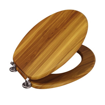 Showerdrape Oxford Antique Pine Wooden Toilet Seat