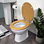 Showerdrape Oxford Beech and Chrome Toilet Seat