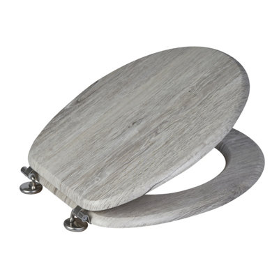 Showerdrape Oxford Grey Oak Wooden Toilet Seat