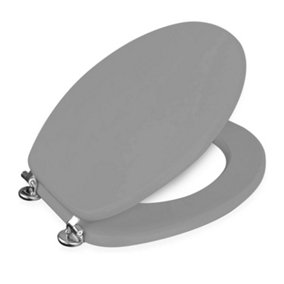 Showerdrape Oxford Grey Wooden Toilet Seat