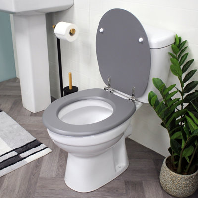 Showerdrape Oxford Grey Wooden Toilet Seat