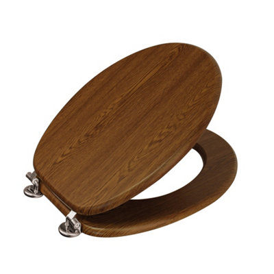 Showerdrape Oxford Walnut Wooden Toilet Seat