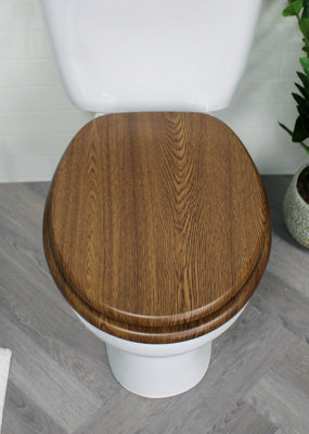 Brown wood toilet seat sales