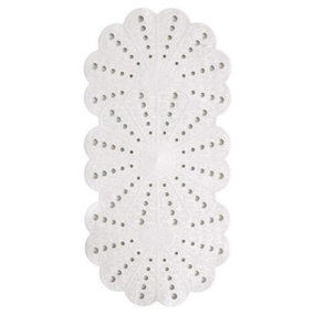 Showerdrape Petal White 740 x 360mm Anti-slip Bath Mat