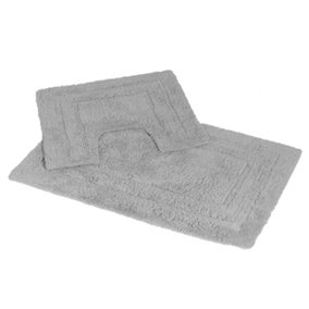 Showerdrape Pinnacle Grey 2 Piece Cotton Bath Mat Set