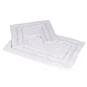 Showerdrape Pinnacle White  2 Piece Cotton Bath Mat Set