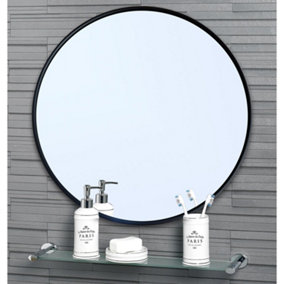 Showerdrape Portobello Wall Mounted Black Framed Bathroom Mirror 40 x 40cm