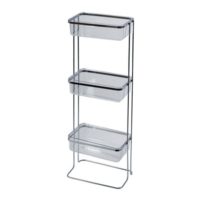 Showerdrape Pure Chrome Freestanding Bathroom Floor Shower Caddy