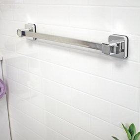 Showerdrape Pushloc 430mm Stainless Steel Suction Wall Mounted Towel Rail